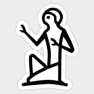 Egyptian Hieroglyphs Seated Man Sticker